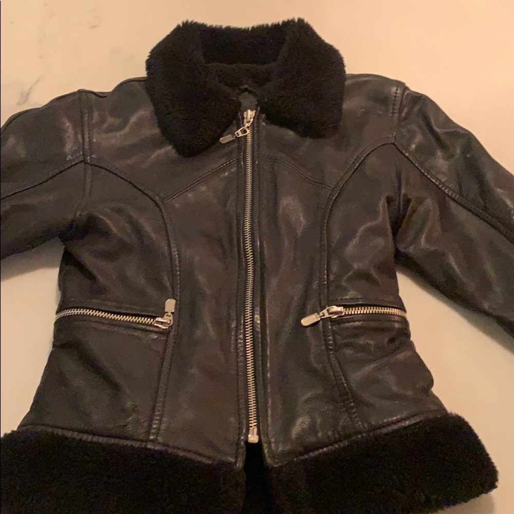 LEATHER JACKET!! super warm and amazing!!! black